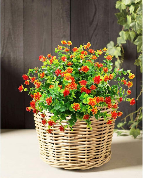 Artificial Flowers for Outdoors Artificial Plants & Flowers Fake UV Resistant Faux Plastic Greenery Shrubs for Outside Haning Planter Home Wedding...