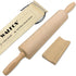 Walfos Classic Wooden Rolling Pin for Baking, Natural Beech Wood Rolling Pins, Dough Roller for Pizza, Pie, Pasta, Bread, Pastry, No Coating...