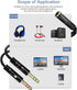 DigitConver Headphone Splitter Cable for Computer,3.5mm Female to 2 Dual Male Headphone Microphone Y Splitter Cable Mic Audio Stereo Jack Earphone...