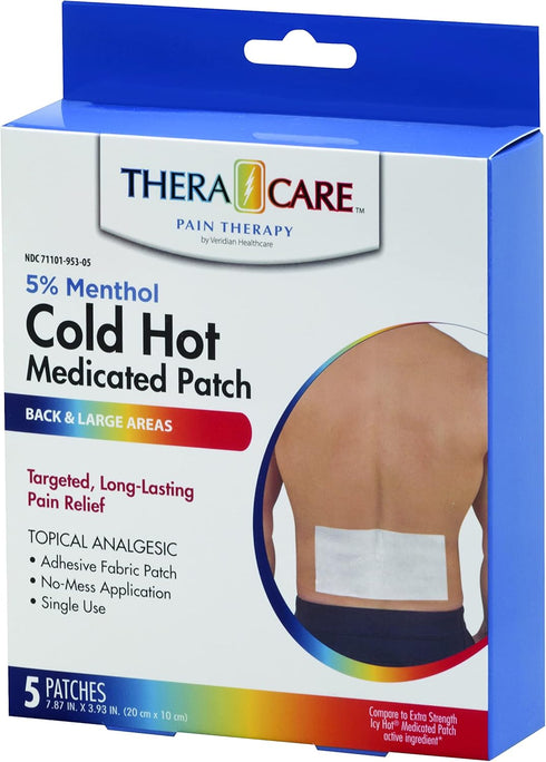 Veridian Healthcare Theracare Cold Hot Medicated Patch, White, 5 Count...