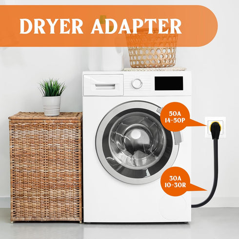 4 Prong to 3 Prong Dryer Adapter Compatible with NEMA 14-50P to 10-30R, 50Amp RV 14-50P Male to Dryer 10-30R Female Adapter Generator Dryer Welder...