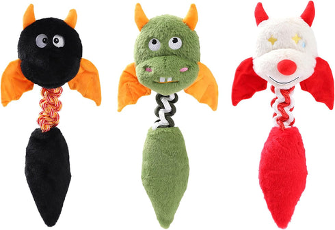 Plush Dog Toys - Squeaky Dog Toys/Cat Toys - 17 Inch - Pet Toys for Large/Small Dogs (Black, Red, Green 3 Colors) (Greener)...