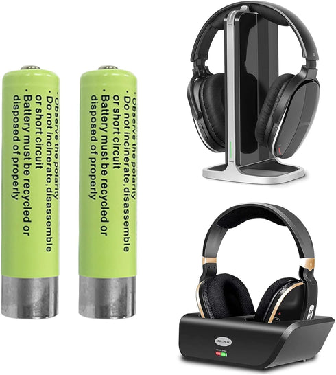 2-Pack Rechargeable Batteries Replacement for ADH300J/DB100 Wireless Headphones for TV (750mAh) (AAA)...