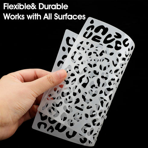 4 Pieces Leopard Skin Stencil Painting Stencil Reusable Painting Stencil Template for Scrapbooking Drawing Tracing DIY Furniture Wall Floor Decor ...