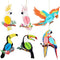 6 Pieces 10 Inch Tropical Parrot Birds Honeycomb Paper Cutouts Hanging Luau Party Decorations, Summer Beach Jungle Rainforest Hawaiian Party Decor...