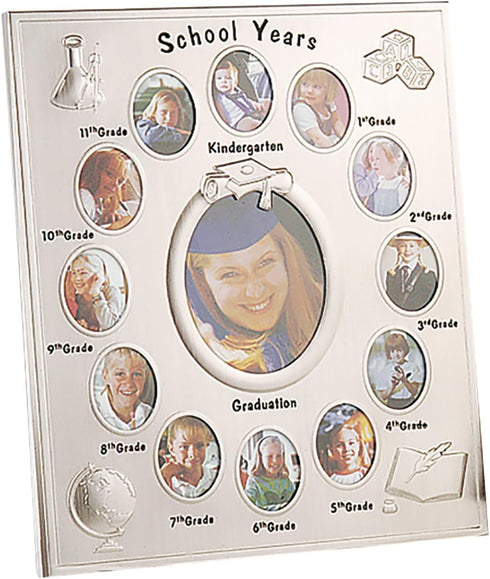 School Years K-12 Picture Frame, 13 Openings, Silver...