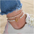 Boho Layered Pearl Ankle Bracelet White Pearl Toggle Ankle Bracelet Vintage T Bar Anklet Bracelet Baroque Pearl Foot Chain Jewelry for Women...