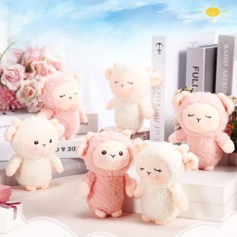 12 Pcs Cute Lamb Plush Bulk 4.7 Inch Mini Sheep Stuffed Animal Keychain Soft Adorable Stuffed Lamb Doll Back to School Gift for Birthday Baby Show...