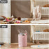 TECHMILLY Large Storage Basket for Girls and Boys, Collapsible Laundry Hamper with Long Handles, Toy Bins for Nursery, Kids Room Décor...