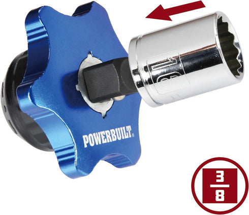 Powerbuilt 3/8 Inch Drive Palm Ratchet Handle, Finger Ratchet, Stubby Thumb Ratchet 2-in-1 for Tight Spaces - 941264...
