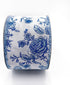 Designer’s Shop WR 63-5156 Blue Rose Floral on Cream Wired Edge Ribbon 2.5” x 10 Yard for DIY Crafting, Home Décor...