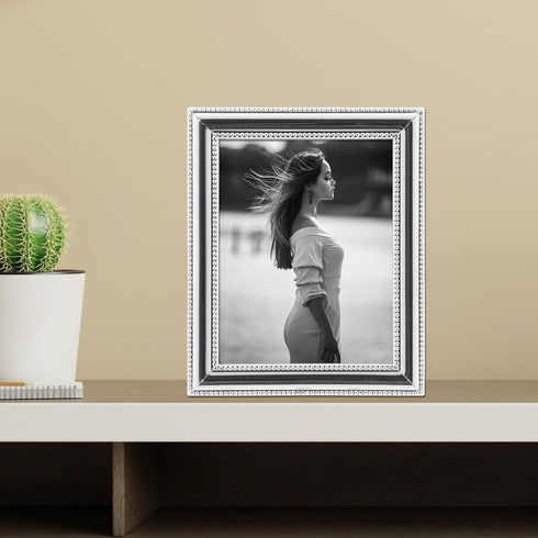 Lawrence Frames 510745 Metal Picture Frame Silver-Plate with Delicate Beading, 4 by 5-Inch, Silver...