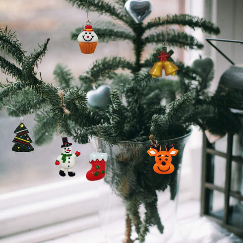 30pcs Mini Christmas Ornaments for Mini Tree Decorations Small Christmas Ornaments Resin Miniatures for Craft Christmas Decor...