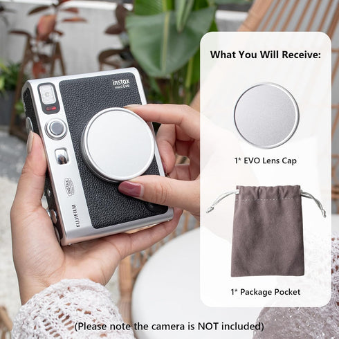 MUZIRI KINOKOO Lens Cap for Fuji Instax Mini EVO Instant Camera - Aluminium Alloy Dustproof Fujifilm Mini EVO Accessories- Mini EVO Lens Cap Cover...