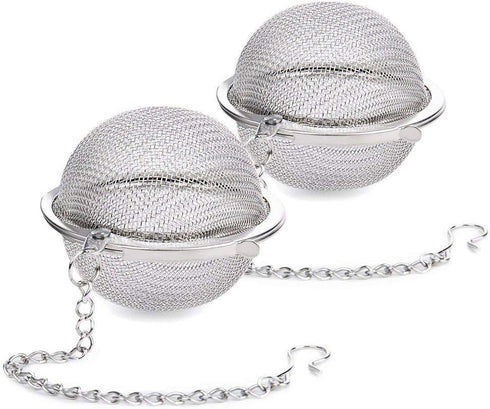 2Pcs Stainless Steel Tea Ball, 2.04 Inch Mesh Tea Infuser Strainers, Premium Tea Filter Tea Interval Diffuser for Loose Leaf Tea and Seasoning Spi...