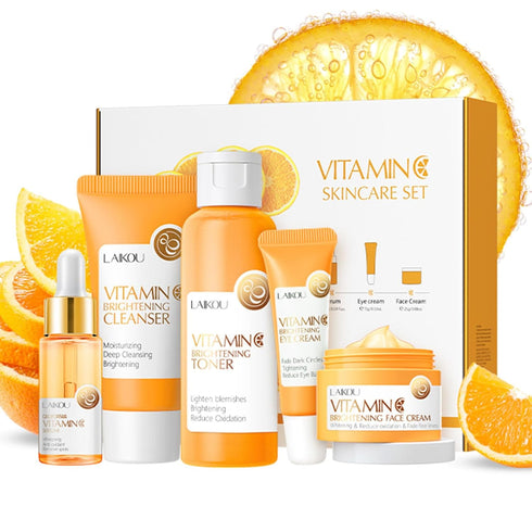 5Pcs Skincare Gift Set for Teenage Girls,Vitamin C Face Skin Care Kit With Cleanser,Toner, Face Serum,Eye Cream,Face Cream,Travel Skin Care Sets &...
