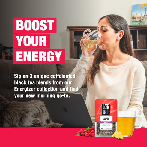 Tiesta Tea - Black Loose Leaf Tea Gift Box, 3 Pouches, High Caffeine - Hot & Iced Tea, Variety Pack with Chai, Fruit & English Breakfast Bags, Loo...