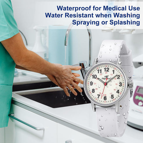 ManChDa Nurse Watch Nursing Watch Medical Watch for Women Waterproof Watch with Second Hand Easy to Read Watch Military Time Watch Luminous Watch ...