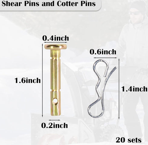 4 PK 738-04124 Shear pins and 714-04040 Cotter pins for MTD Craftsman Cub Cadet Troy Bilt Snow Throwers Shear Pin Kit 738-04124A Shear Pins...