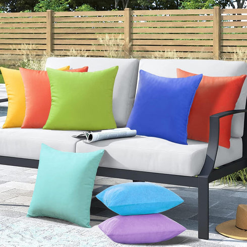 Outdoor Waterproof Throw Pillow Covers 16X16 Set of 2 Decorative Purple Patio Furniture Cushion Cases Outside Decor for Couch Garden Bench Porch...