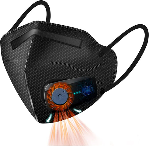 Bwinmak Fashion Wearable Air Purifier Usb Exhaust Fan for Maskes,for Cooking,Training,Running,Cycling,Outdoor Sports (Black Fan,Full Set)...