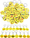 64 Pack Mini Emoticon Keychain Plush(16 expressions), Cute Keychain, Party Favors for Kids, Keychains, Valentine's Day Gifts/ Birthday Party Suppl...
