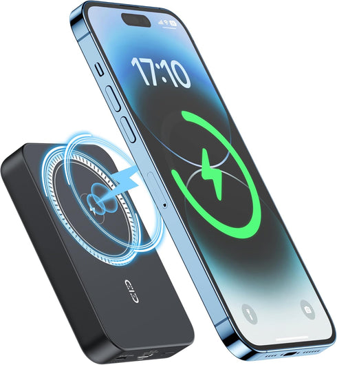 NOHON Wireless Charger Portable Mag-Safe-Battery Pack: 10000mAh Power Bank PD 20W Fast Charging with USB-C Cable, External Powerbank for Mag-Safe,...
