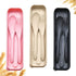 Reusable Travel Utensils Set with Case, 3 Sets Wheat Straw Portable Knife Fork Spoons Cutlery, Eco-Friendly BPA Free Plastic Tableware for Kids Ad...