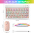 Bluetooth Keyboard and Mouse Combo for iPad - Rechargeable Wireless Keyboard & Mouse with 7-Color Backlit Compatible with iPad 9th/8th Gen, iPad P...
