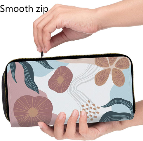 Wristlet Wallets for Women, Ladies Wallet Clutch Purse with Removable Wrist Strap Zip Around Large Capacity Card Holder Cash Pocket Cellphone Purs...