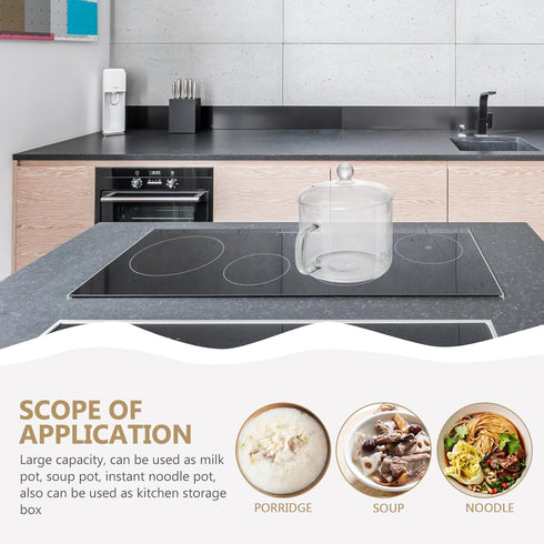 DOITOOL 1.5L/50 OZ Glass Saucepan with Cover,Heat-Resistant Glass Stovetop Pot Glass Cookware Set,Small Glass Simmer Pot for Baby Food,Pasta,Soup,...