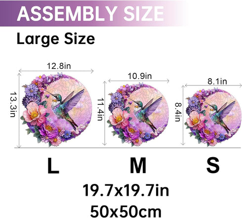 Wooden Puzzles for Adults, Hummingbird Wooden Jigsaw Puzzles for Adults, Wood Puzzles Adult, Unique Animal Shape Wood Cut Puzzles, Birthday Gifts ...