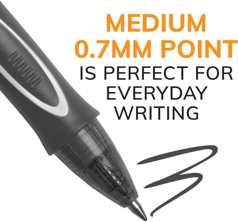BIC Gelocity Quick Dry Black Gel Pens, Medium Point (0.7mm), 8-Count Pack, Retractable Gel Pens With Comfortable Full Grip...