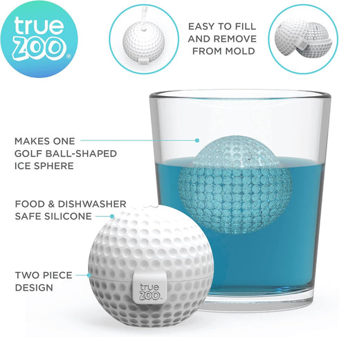 Golf Ball Ice Mold Dishwasher Safe Novelty Silicone 2 Inch Ice Sphere Maker for Sports Fans, Set of 1...