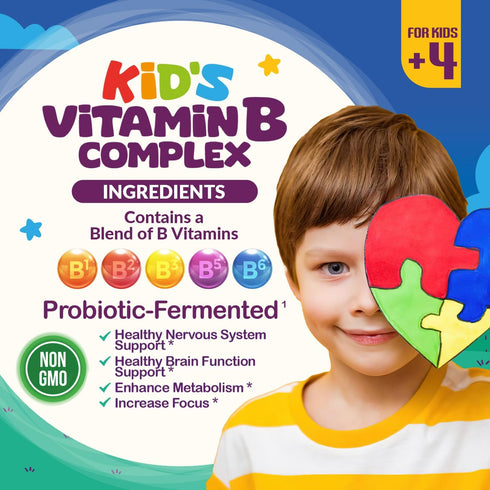 Autistic UpBeat: Kid's Vitamin B Complex | Kid-Friendly Drops | Unlfavored | B1, B2, B3, B6, B7, B9 & Methyl B12 | Brain Function, Focus, Metaboli...