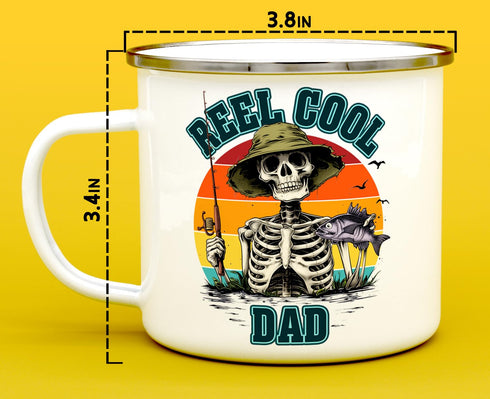 Reel Cool Dad Campfire Mug, Dad Fishing Camping Cup, Father's Day Gifts, Fisherman Mug, Fishing Gifts for Men (16oz)...