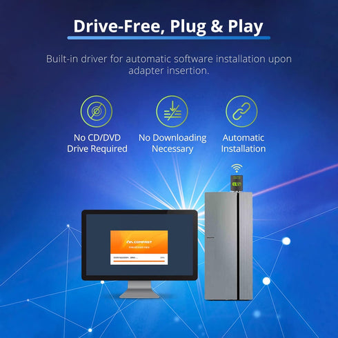 USB WiFi Bluetooth Adapter, 600Mbps Dual Band 2.4/5GHz Wireless Network Card, USB WiFi Dongle for PC/Laptop/Desktop, Support Windows XP/7/8.1/10...