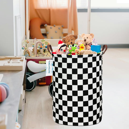 LANGYASHAN Laundry Basket Canvas Fabric Collapsible Organizer Basket for Storage Bin Toy Bins Gift Baskets Bedroom Clothes Children Nursery Hamper...