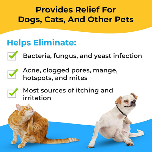 Smiling Paws Pets - Itch Relief Shampoo for Pets - Contains Benzoyl Peroxide - Kills Fleas - Relieves Allergies, Itching, Dermatitis, Mange, Dandr...