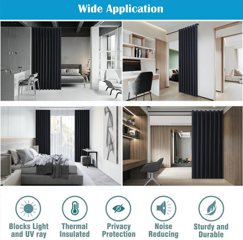 Dust-Proof Curtain for Wardrobe/Closet/Storage Room, Blackout Curtains Small Room Divider Privacy Curtain Panel for Living Room/Bedroom/Fitting Ro...