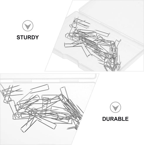 TEHAUX 50pcs U-Shaped Pins Fork Pins Double Blocking Pins Straight Quilting Needle Stainless Steel Pins for Crafts DIY Sewing Knitting Cloths Fabr...
