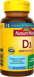 Nature Made Vitamin D3 1000 IU (25 mcg), Dietary Supplement for Bone, Teeth, Muscle and Immune Health Support, 100 Softgels, 100 Day Supply...