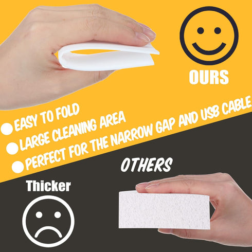 200 Pack Eraser Sheets Disposable Cleaning Sponge Thin Melamine Foam Sponge Eraser Nano White Eraser Wipes for Bathroom Kitchen Dish Furniture, Ha...