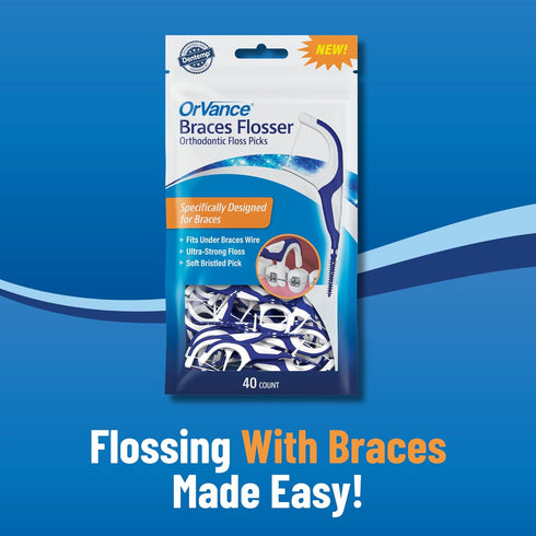 Braces Flosser - Designed for Braces for an Easy & Effective Clean, Ultra Strong Floss - 40 Count (Pack of 3)...