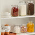 ComSaf Airtight Glass Canister Set of 3 with Lids 34oz Food Storage Jar Square - Storage Container with Clear Preserving Seal Wire Clip Fastening ...