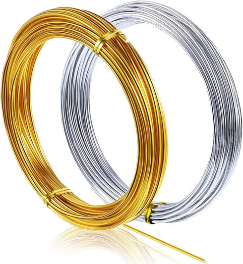 65.6 Feet Aluminum Craft Wire,15 Gauge Flexible Wire for Jewelry Making and Crafts Artistic Floral Jewelry Beading Wire for DIY, Doll Skeletons, 2...
