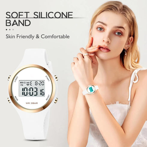 Outdoor Sport Watches Alarm Clock 5Bar Waterproof LED Digital Watch...