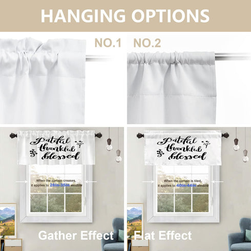 Inspirational Quote Love Kitchen Valances Half Window Curtain, Inspirational Thanksful Quote Message Blackout Decoration Valances Curtains Drapes ...