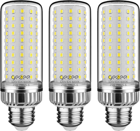 25W LED Light Bulb, 200 Watt Equivalent?E26 LED Lamp 2500 Lumens Daylight-White 6000K,Non-Dimmable (3-Pack...