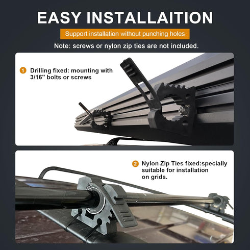PSLER Quick-Release Rubber Clamps Mount Shovel Axe Holder Mount for Truck Bed Roof Rack Trailer Off-Road Vehicle UTV Universal for Diameter Tools ...